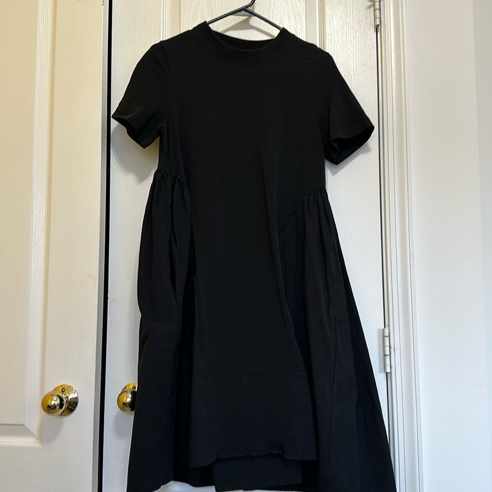 Mixed media flare dress.